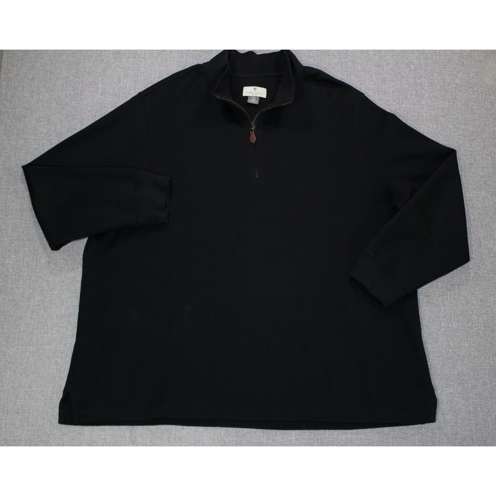 Oak Hill Quarter Zip Pullover Sweater Mens 3XL Black 100% Cotton Mock Neck
